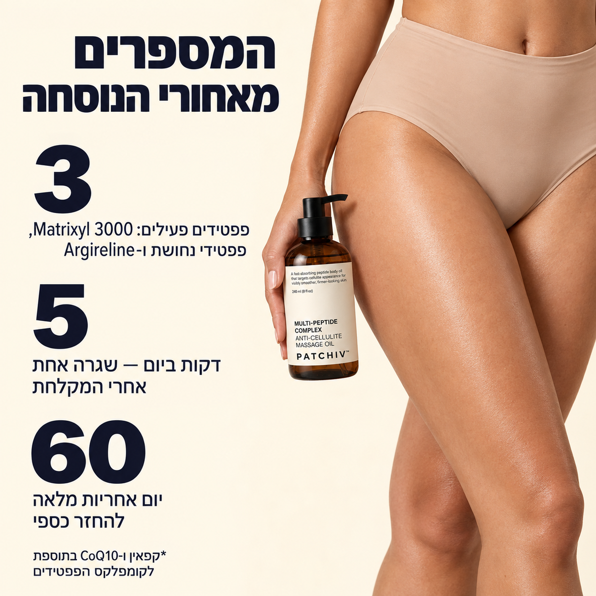 Patchiv™ איתנה — שמן פפטידים למיצוק העור ולטשטוש צלוליט